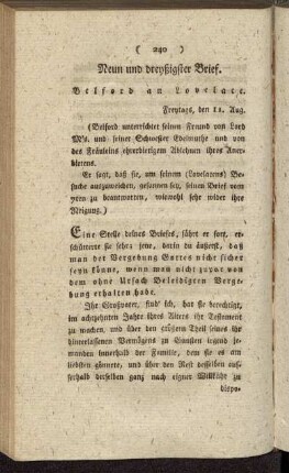 Neun und dreyßigster Brief. Belford an Lovelace. - Funfzigster Brief. Belford an Robert Lovelace.