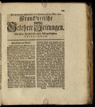 Num. XLI. Freytags, den 23. May. 1755 - Num. L. Freytags, den 27. Junius. 1755