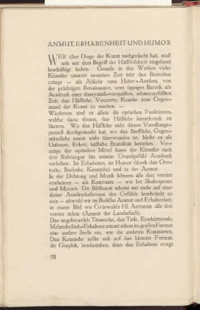 Anmut, Erhabenheit und Humor