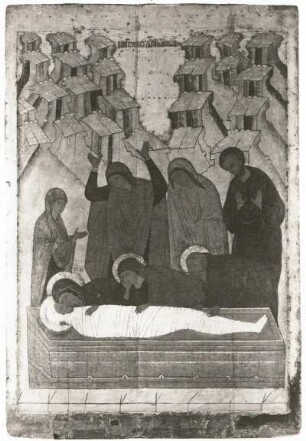 Kopie der Ikone "Grablegung" (15. Jh., Nordrussische Schule; 90,8 x 63 cm; Staatliche Tretjakow-Galerie Moskau)