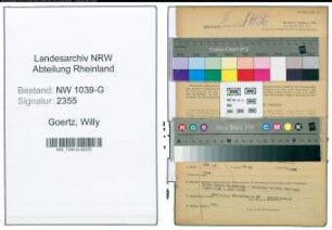 Entnazifizierung Willy Goertz , geb. 21.10.1916 (Kaufmaennischer Angestellter)