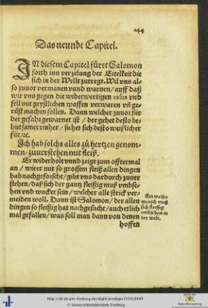 Das neundt Capitel