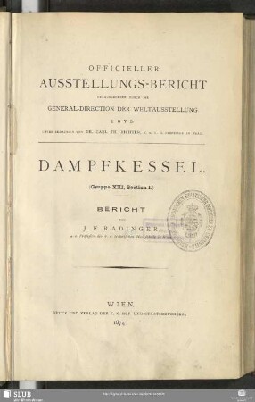 Gruppe 13, Sect. 1: Dampfkessel : Bericht