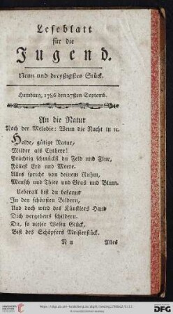 Neun und dreyßigstes Stück