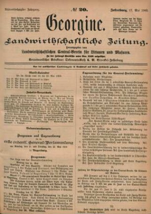 Achtundsechzigster Jahrgang. No. 20. Insterburg, 17. Mai 1900.