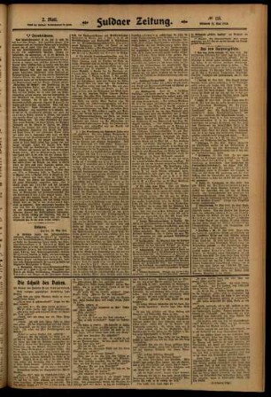 Zweite Ausgabe vom Mittwoch, den 21. Mai 1913.