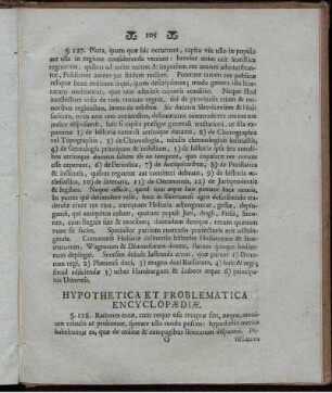 Hypothetica Et Problematica Encyclopaediae.