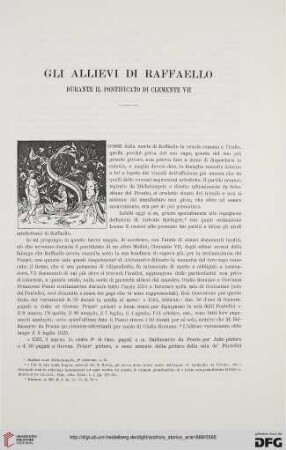 1: Gli allievi di Raffaello durante il pontificato di Clemente VII