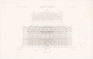 Neues Theater (Oper), Frankfurt/Main: Rückansicht (aus: Atlas zur Zeitschrift für Bauwesen, hrsg. v. L.v.Tiedemann, Jg. 33, 1883)