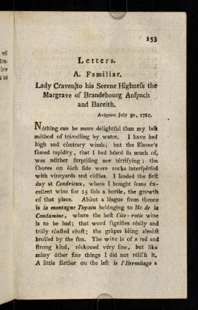 153-161, Lady Craven to his Seren Hìghness... - Lady Craven to his Serène Highness...