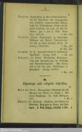 B. Theologie und religiöse Schriften