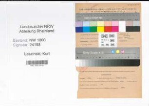 Entnazifizierung Kurt Leszinski, geb. 12.04.1912 (Zollassistent)
