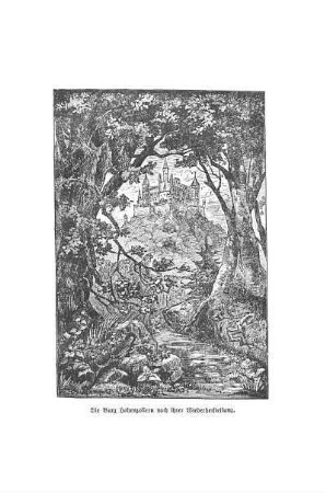 Tafel: Die Burg Hohenzollern nach ihrer Wiederherstellung
