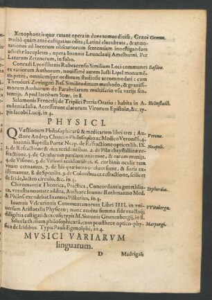 Musici Variarum linguarum.