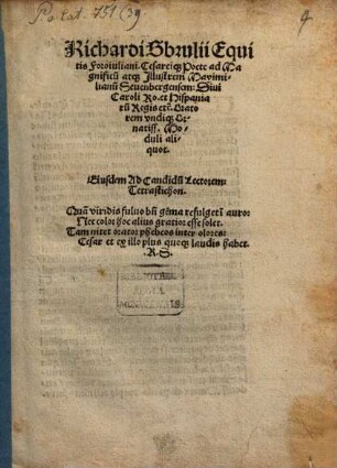 Ad Magnif. Maximilianum Sevenbergensem ... moduli aliquot