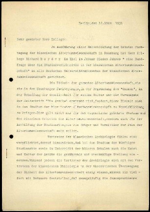 Rundfrage über die Studienverhältnisse