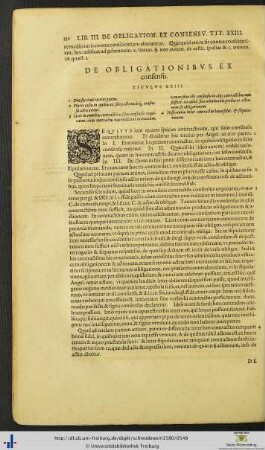 Titulus XXIII. De Obligationibus ex consensu.