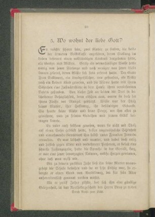 5. Wo wohnt der liebe Gott?