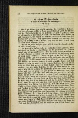 ¬Eine¬ Missionsstunde in einer Oberklasse der Volksschule