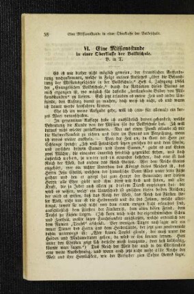 ¬Eine¬ Missionsstunde in einer Oberklasse der Volksschule