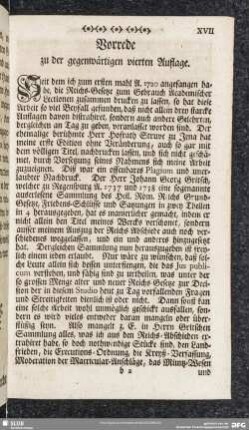 Vorrede zu der gegenwärtigen vierten Auflage