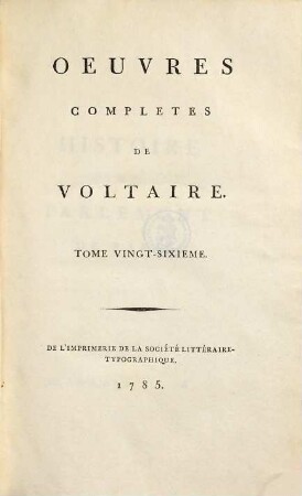 Oeuvres complètes de Voltaire, 26. Annales Du Parlement De Paris