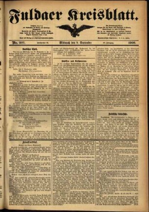 Ausgabe vom Mittwoch, den 09. September 1908.