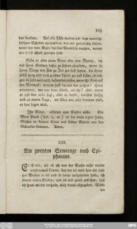 XIII. Am zweyten Sonntage nach Epiphanias.