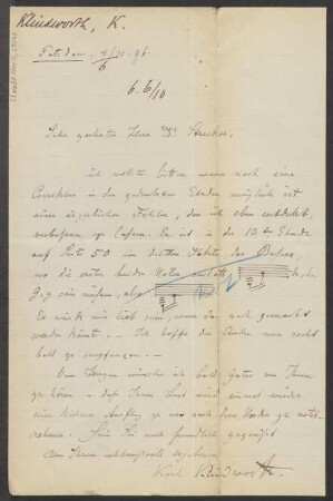 Brief an B. Schott's Söhne : 04.10.1896