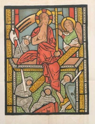 [Glasmalerei in der Kirche zu Breitenfelde, aufgen. von Fr. Weysser.]