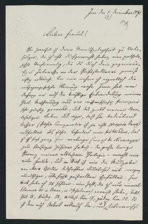 139r-140v, Brief: Jena den 1. (3.) December 1871
