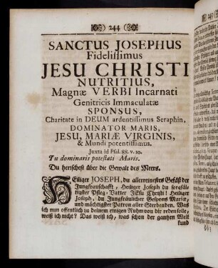 244-253, Heiliger Joseph, du allerreinstes Gefaeß der ...