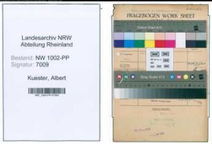 Entnazifizierung Albert Kuester , geb. 03.07.1898 (Mechaniker)