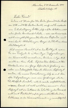 H. Knackfuß an G. Karo