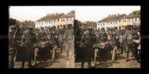 Soldaten und Händler auf dem Marktplatz, Kutno