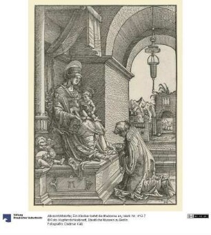 Ein Kleriker betet die Madonna an