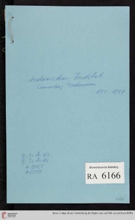 Verzeichnis der anatomischen Präparate von Tiedemann