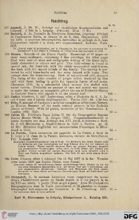 Nachtrag (Nr. 287 - 295)