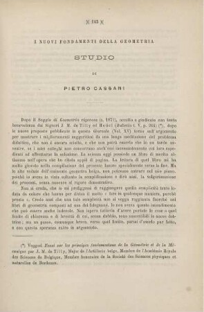 I nuovi fondamenti della geometria.