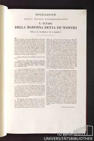Spiegazione della tavola rappresentante l'altare della Madonna detta de' Mascoli nella R. Basilica di S. Marco