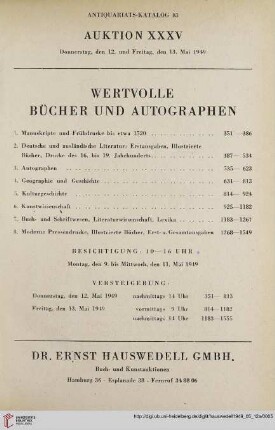 Antiquariats-Katalog 83