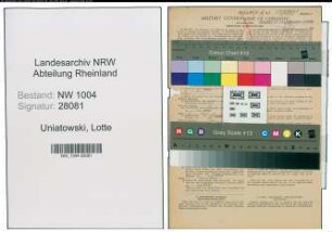 Entnazifizierung Lotte Uniatowski , geb. 02.08.1912 (Buerogehilfin)