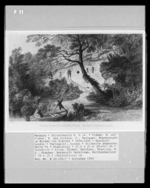 Wanderungen im Norden von England, Band 2 — Bildseite gegenüber Seite 74 — Warkworth Hermitage, Northumberland