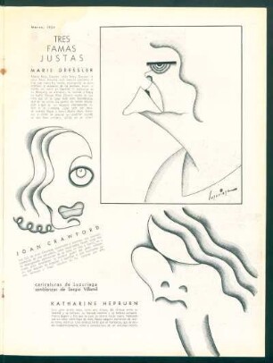 Tres famas justas - Marie Dressler, Joan Crawford, Katharine Hepburn