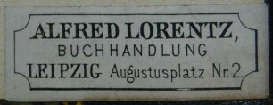 Etikett:Buchhändler/Buchhändlerin / Alfred Lorentz 