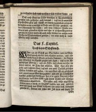 Das 5. Capittel. Trost beym Schiffbruch