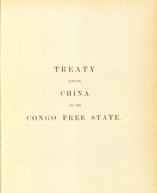 Treaty between China and the Congo Free State