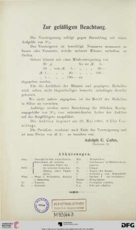 Zur gefälligen Beachtung