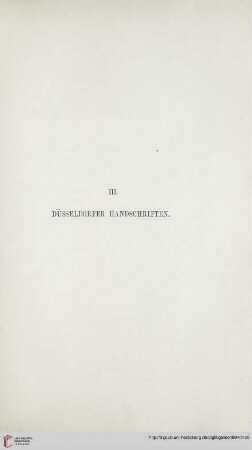 III. Düsseldorfer Handschriften