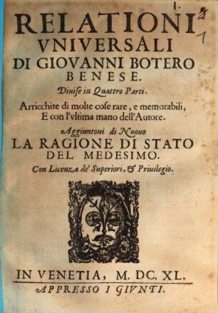 Relationi universali : divise in quattro parti